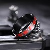 King Will Spinner Ring for Men Red Spider Rings Black
