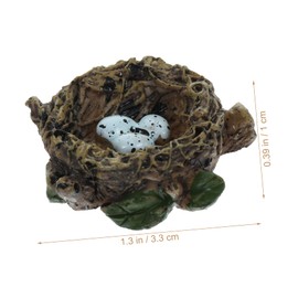 IWOWHERO 6 Pack Simulated Bird's Nest Ornaments Resin Craft for Garden Home Decor