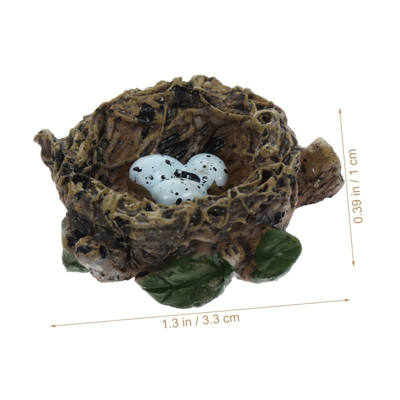 IWOWHERO 6 Pack Simulated Bird's Nest Ornaments Resin Craft for