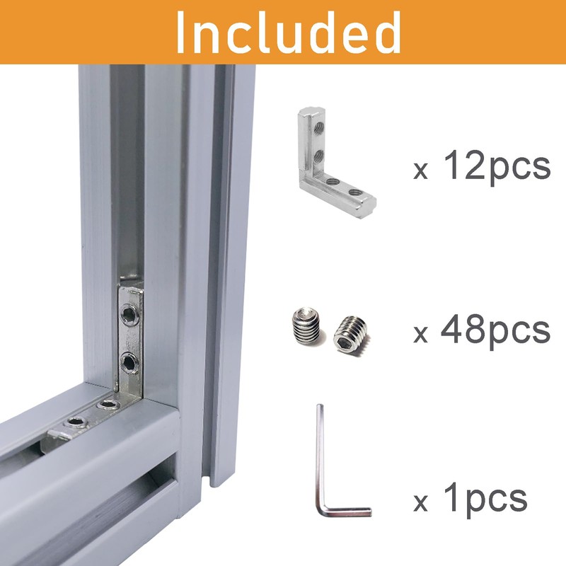 12 Sets 1010 Series Aluminum Extrusion L-Shape Inside Corner Connectors,12pcs