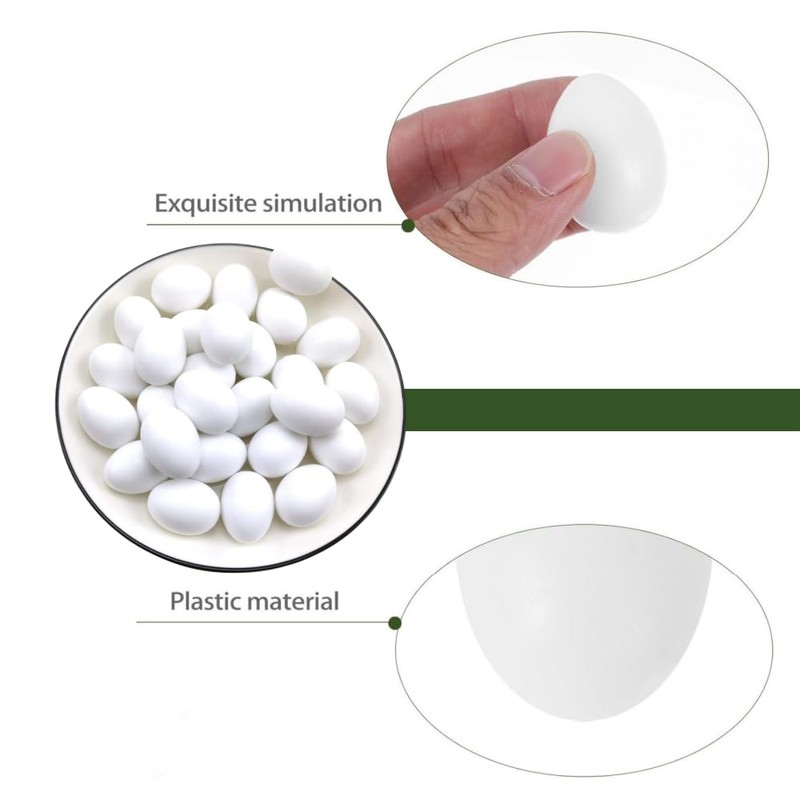 White Fake Eggs Solid Plastic Dummy Pigeon Eggs for Pigeons