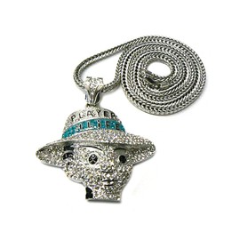 NYFASHION101 Player 4 Life Pendant w/ 4mm 36" Franco Chain Necklace, Silver-Tone