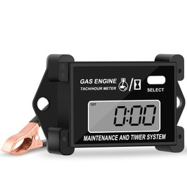 Digital Tachometer Small Engine Tach Hour Meter, Inductive Tacho Gauge, Total Time, Job Timer, RPM Meter, for Snowmobile Skis Motor Bike Go Kart Lawn Mower