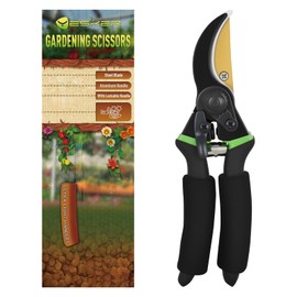 Yesker Pruning Shears for Gardening 8.5" Professional Bypass Garden Scissors Yard Clippers with Sharp SK5 Steel Blade Heavy Duty Hand Pruners for Branch Flower Plant Trimming Cutting Gardening Tools
