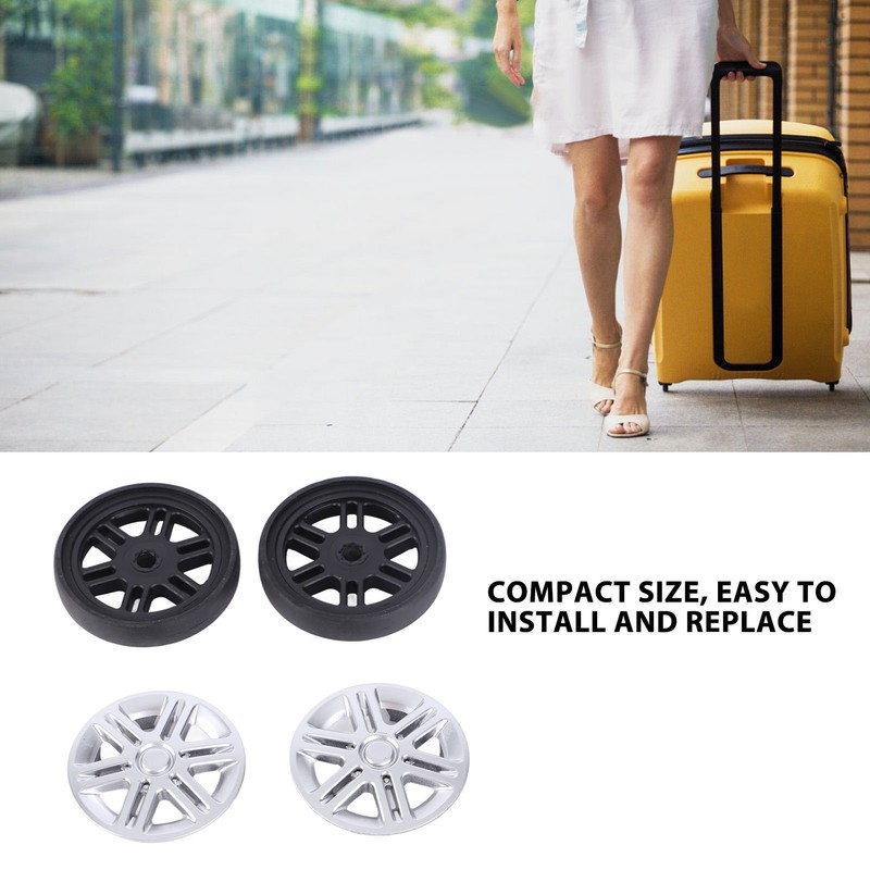 4 Sets Suitcase Repair Wheels with Covers PVC Wheel Casters