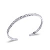 Desnuage Silver Hammered Texture Cuff Bracelet for Women - Adjustable