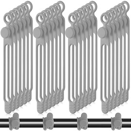 40 Bridas de Silicona para Cables Correas de Cordón de Soporte Reutilizable Cinchos de Cable Ajustables Organizador de Cable de Carga Multipropósito para Sujetar Cables (Gris)