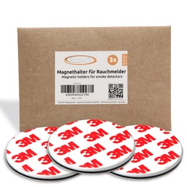 ECENCE ECENCE Rauchmelder Magnethalter 3 Stck Selbstklebende Magnethalterung fr Rauchmelder ? 50mm schnelle & sichere Montage ohne Bohren und Schrauben fr alle Feuermelder und Rauchwarnmelder