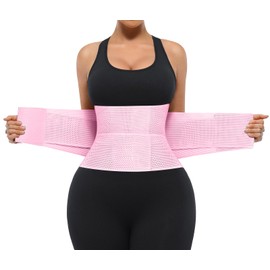 SHAPELLX Plus Size Waist Trainer for Women Postpartum Belly Band Tummy Control Waist Cincher Corset Workout Body Shaper Pink