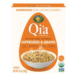 Nature's Path Organic Qi'a Superseeds & Grains Instant Oatmeal, 8 oz (Pack of 6), Gluten Free, Non-GMO