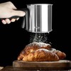 QWORK 3 Cup Stainless Steel Flour Sifter with Ergonomic One-Hand