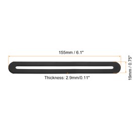 sourcing map 2Pcs Adjustable Flat Mending Plate Support with Slot, 6.1 x 0.75 Inch Stainless Steel Slotted Straight Brace Brackets for Wooden Furniture, Black