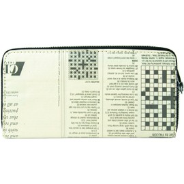 Stephanie Imports Vintage Newspaper Faux Leather Clutch Wallet, Vintage Newspaper, Compact