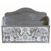 Solid Wood Letter Rack with Elephant Carvings