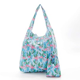 Eco Chic - Folding Shopping Bag - Flamingo Blue, blue