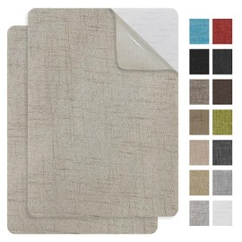 EMORBALS 2Pcs 8 * 11Inch Couch Patches Repair Fabric, Self-Adhesive Couch Repair Patch with Strong Glue, Repair Patch for Sofa, Tote Bags, Car Seats, Furniture,Etc（Beige-2