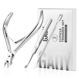 Cuticle Nippers, Professional Cuticle Trimmer Cuticle Cutter, Stainless Steel Nail Clippers Scissors Cuticle Remover Macicure Tool for Fingernails and Toenails - Colour: Silver Set