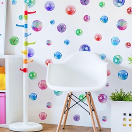 9 Sheets 126 Pcs Colorful Bubble Wall Sticker Decals - Removable Vinyl Pastel Polka Dots Wall Decals Circle Wall Sticker for Nursery Classroom Bedroom Playroom Living Room Decor
