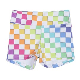 Destira Girls Gymnastic High Waisted Shorts, Electric Glow - Compression Athletic Performance Sport Shorts, Ideal for Gymnastics, Practices, Dance, Cheer, Tumbling, and More, Child M (8)