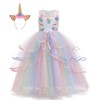 LZH Girls Unicorn Flower Dress Costume Cosplay Princess Birthday Party