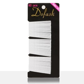 Dofash 5Waves Bobby Pins White Hair Pins 5CM/2IN Hairpins Decorative Hair Accessories for - 60 Count/Card