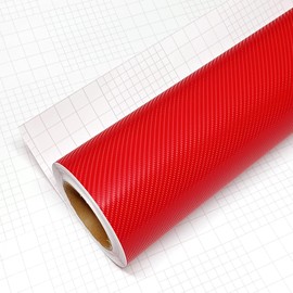 DIYAH 4D Red Carbon Fiber Vinyl Wrap Sticker with Air Release Bubble Free Anti-Wrinkle 12" X 60" (1FT X 5FT)