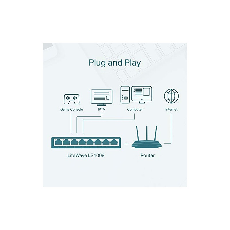 TP-Link LS1008, Switch Fast Ethernet no administrable, 8 * 10/100Mbps
