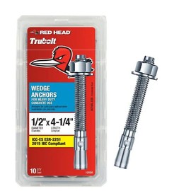 Red Head 1/2 in. x 4-1/4 in. Wedge Anchor 10CT