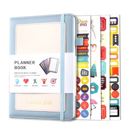 Planner Schedule Undated Weekly Organizer with Time Slots & Monthly Budget, Appointment book, Daily Planner to Time Management, Goal Setting, To-Do List & Habit Tracker, A5 (5.8″x8.3″) Hardcover (Blue)