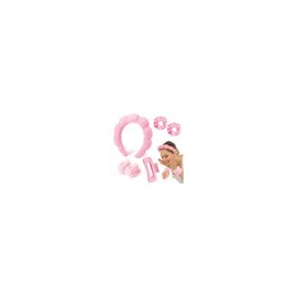 Kit 6pzs Diademas Para Maquillaje Y Muñequeras Skincare Spa Rosa Fashi