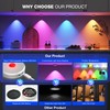 RGB Puck Lights with Remote Control, 2000mAh Battery Operated Tap