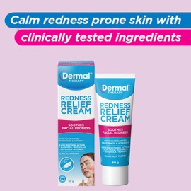 Dermal Therapy Redness Relief Cream - Soothes Facial Redness, and Nourishes Irritated Skin - 60g