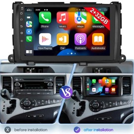 for Toyota Sienna 2011-2014 Radio Car Stereo Apple Carplay Android GPS Nav w/Cam