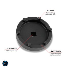 Performance Tool W83009 Heavy Duty 6 Lug Dodge Axle Nut Socket for Dodge/Ram Trucks 1500-5500, Years 1506-2014