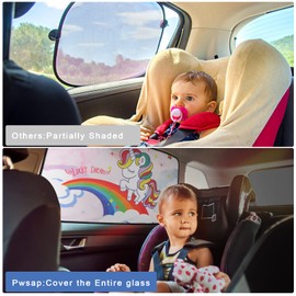 2Pack Car Side Window Sun Shade, Colorful Unicorn Pattern Car Sun Shade Magnetic Rear Sunshades Car Window Blinds Suitable for Most Vehicles, Protects Baby, Kids, Adults, Pets Blocks UV Rays