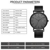 BUREI Men's Watch Brown Leather Strap Analog Date Display Quartz