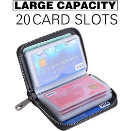 Cartera para Hombre para Tarjetas de Crédito, TTarjetero de piel auténtica con bloqueo RFID, Cartera Tarjetero Hombre, Billetera