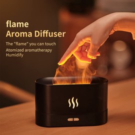 Humidificador difusor de aroma de aire de llama colorida, 7 colores de llama, difusor de aceite esencial silencioso para el hogar, oficina, yoga con  