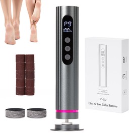 Electric Foot Callus Remover, Adjustable Speed Rechargeable Foot Sander Pedicure Tools for Feet Dead Skin with Sandpaper Disk and Nail Drill Bits,Equipped with Digital Display（Dark Gray）