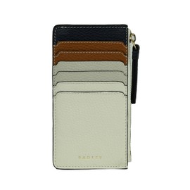 RADLEY London Womens Tavistock Stripe Medium Ziptop Coin Purse Wallet Made from Natural Tan and Black Grained Leather with 6 Card Slots
