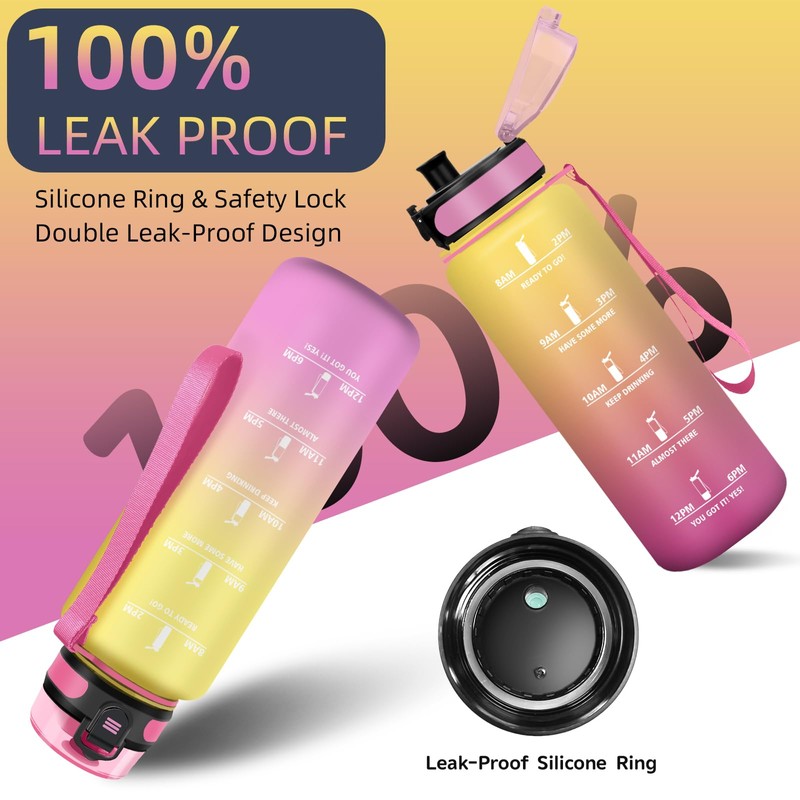 Drinking Bottle 1 5 Litres, Sports Drinking Bottle, Leak-Proof, Drinking