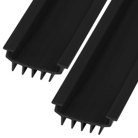 Nuanchu 2 Pcs Hardware U Shaped Rubber Door Bottom Sweep Weather Stripping Seal for Exterior/Front Doors Weatherproof & Noise Reducing Under Door Draft Stopper (48 Inch,Black)