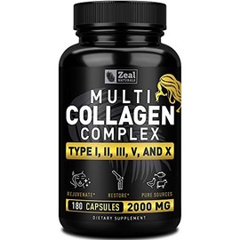 Píldoras de péptidos de colágeno múltiple (tipos), píldoras de colágeno alimentadas con hierba (180 cápsulas) – Mezcla de proteína de colágeno hidrolizado para cabello, piel, uñas y soporte de articulaciones, píldoras de colágeno para mujeres