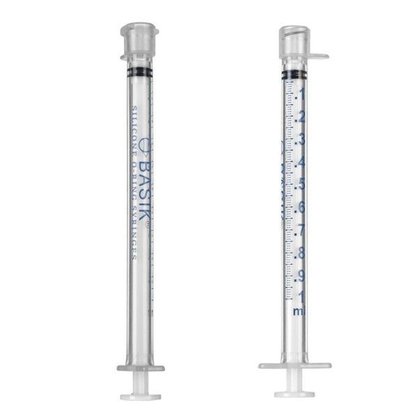 BASIK Silicone O-Ring Syringes, 1mL EnFit Low Dose Tip, 24-Pack