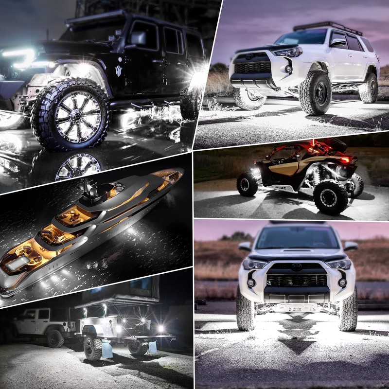 White Rock Lights, 8 Pod ALIGZ Rock Lights for Trucks