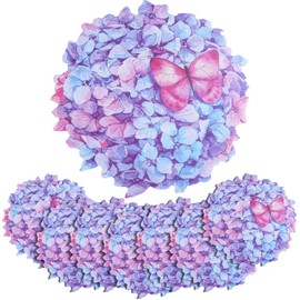 Set of 100 Floral Place Mats Spring Paper Placemats Disposable for Dining Table Parties Wedding Kitchen Bridal Shower, 13 x 13 Inch (Hydrangea)