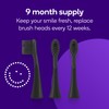 BURST Genuine Replacement Heads for Original Sonic Electric Toothbrush (Black/3