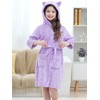 Doctor Unicorn Soft Hooded Rainbow Bathrobe Sleepwear for Girls (Purple
