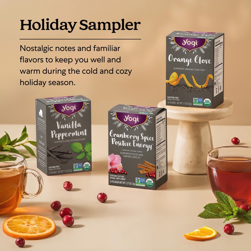 Yogi Tea Holiday Variety Sampler - 16 Bags per Pack