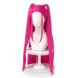 Maingua Long Plaited Braid Cosplay Wig for Halloween Party Costume Anime Ru Wigs Cosplay Wigs Purple Braids （Small Size） (Pink)